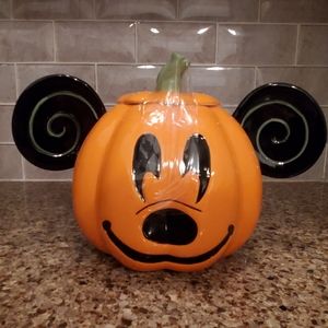 Disney Mickey Mouse pumpkin cookie jar new